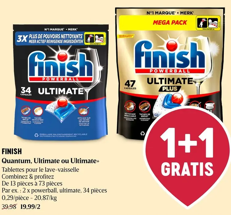 Offre: Quantum, Ultimate ou Ultimate+ Tablettes pour le lave-vaisselle
