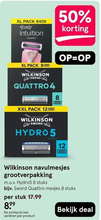 Aanbieding: Wilkinson navulmesjes grootverpakking