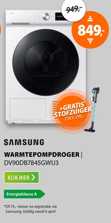 Aanbieding: Samsung DV90DB7845GWU3