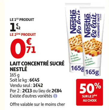 Promotie: Lait concentré sucré
