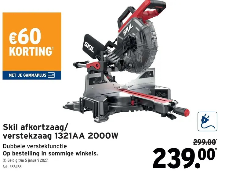 Promotie: Skil afkortzaag/ verstekzaag 1321AA 2000W