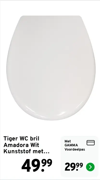 Aanbieding: WC bril Amadora Wit Kunststof met...
