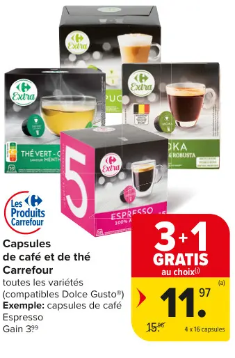 Offre: Capsules de café et de thé