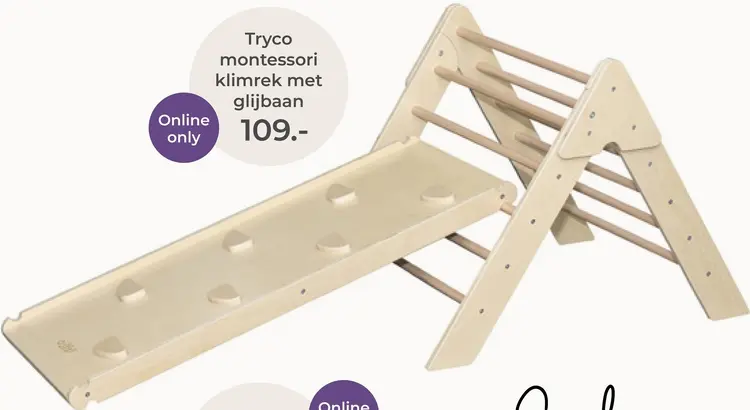 Aanbieding: Montessori klimrek met glijbaan