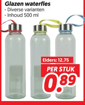 Glazen waterfles