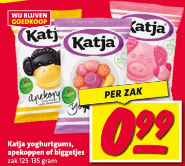 Aanbieding: Katja yoghurtgums, apekoppen of biggetjes