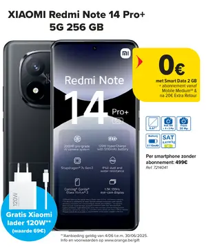 Aanbieding: XIAOMI Redmi Note 14 Pro+ 5G 256 GB