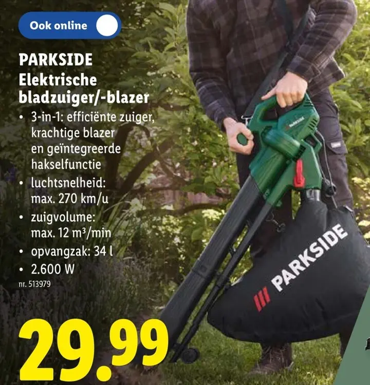 Promotie: PARKSIDE Elektrische bladzuiger/-blazer