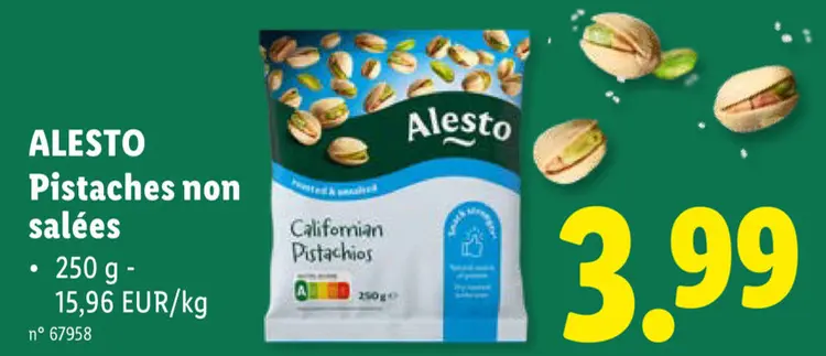 Offre: Pistaches non salées