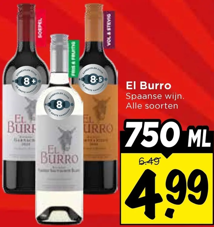 Aanbieding: El Burro Spaanse wijn