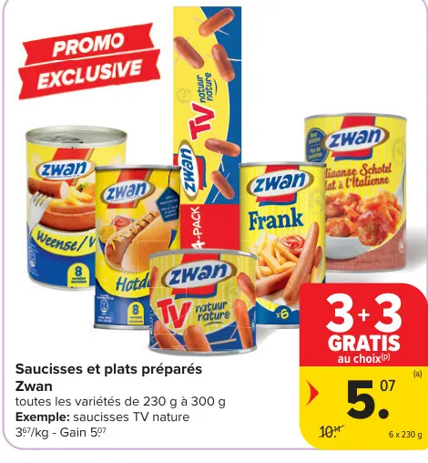 Offre: Saucisses et plats préparés