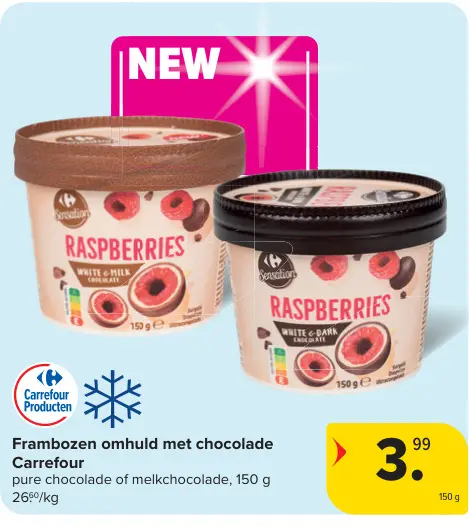 Promotie: Frambozen omhuld met chocolade