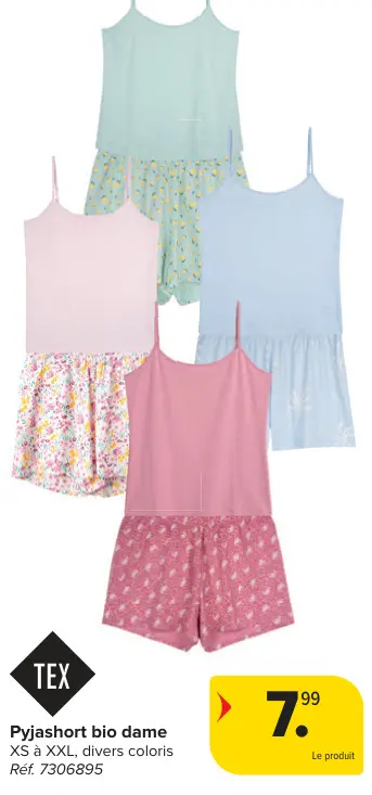 Offre: Pyjashort bio dame