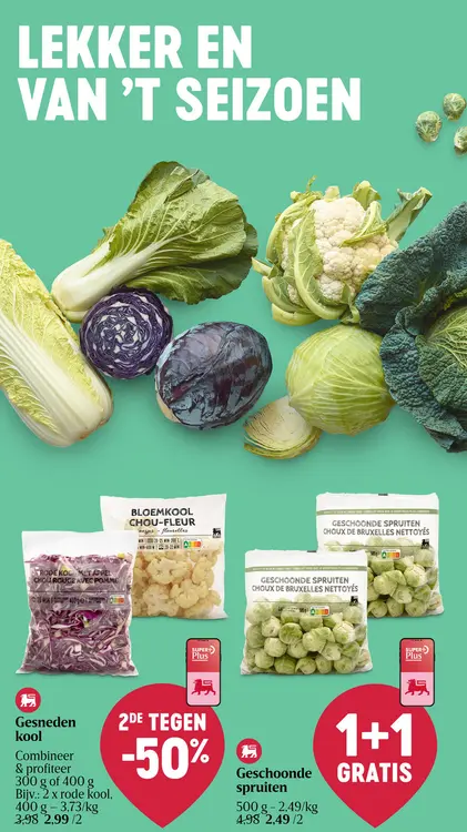 Promotie: Gesneden kool / Geschoonde spruiten