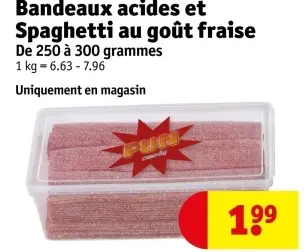 Offre: Bandeaux acides et Spaghetti au goût fraise