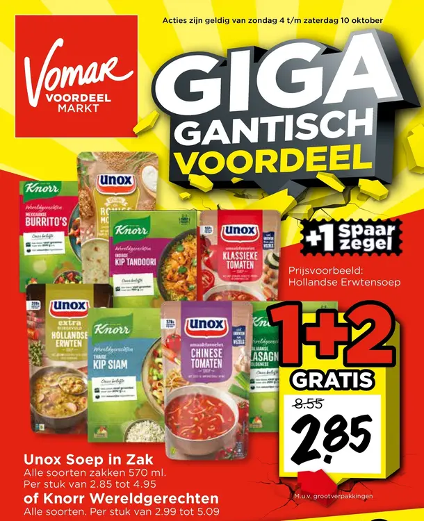 Aanbieding: Soep in Zak of Wereldgerechten