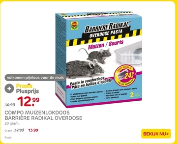 Aanbieding: COMPO MUIZENLOKDOOS BARRIÈRE RADIKAL OVERDOSE