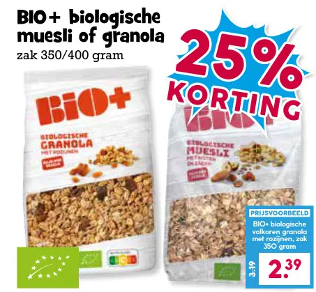 Aanbieding: Biologische muesli of granola