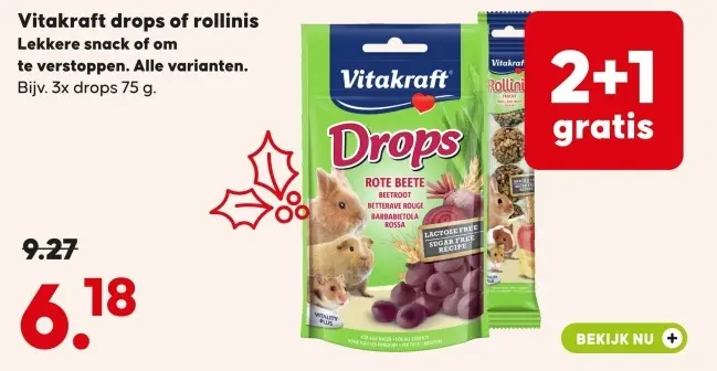 Aanbieding: Vitakraft drops or rollinis
