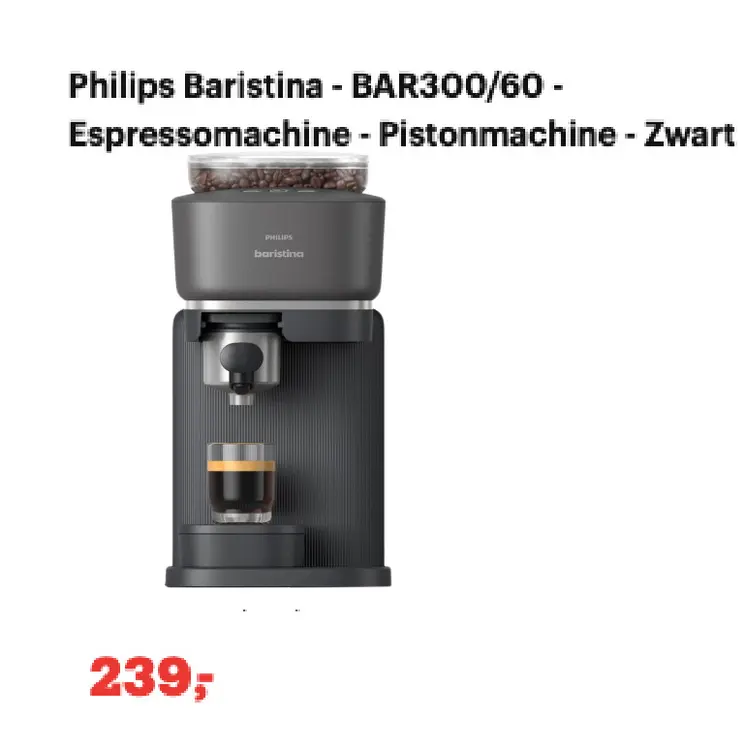 Promotie: Philips Baristina - BAR300/60 - Espressomachi