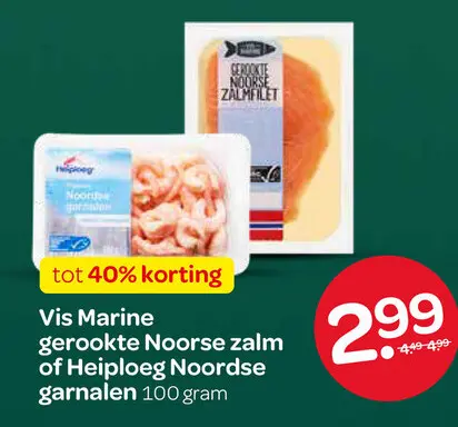 Aanbieding: Gerookte Noorse zalm of Heiploeg Noordse garnalen