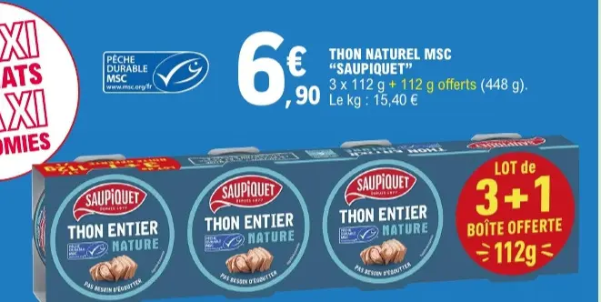 Offre: Thon naturel msc