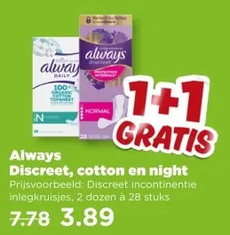 Aanbieding: Discreet, cotton en night