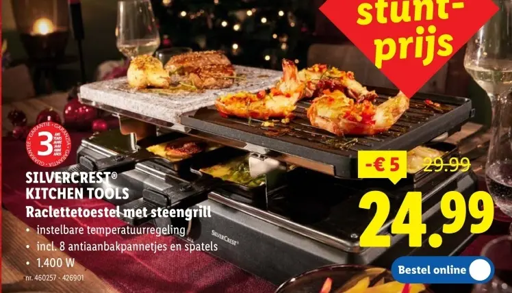 Promotie: Raclettetoestel met steengrill