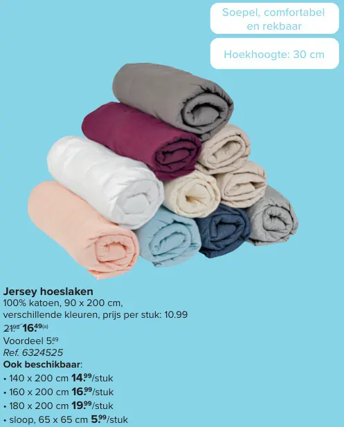 Promotie: Jersey hoeslaken