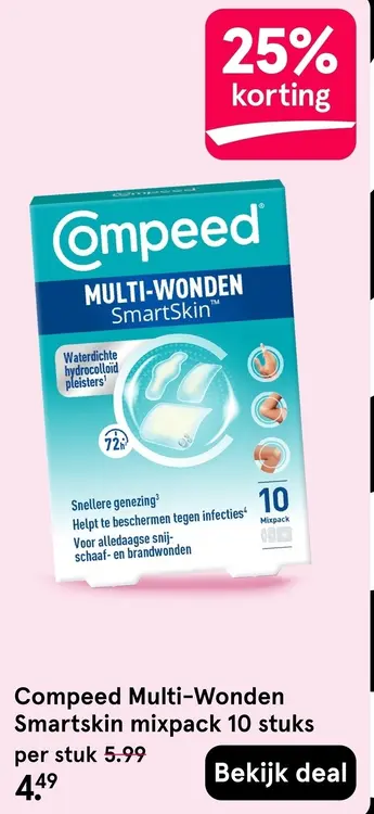 Aanbieding: Compeed Multi-Wonden Smartskin mixpack 10 stuks