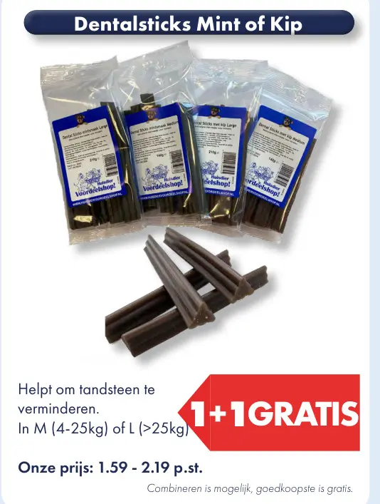Aanbieding: Dentalsticks Mint of Kip