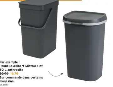 Offre: Poubelle Allibert Mistral Flat