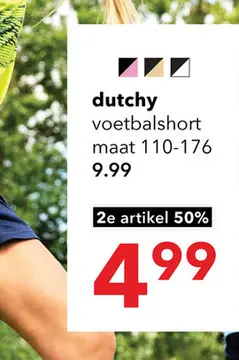 Aanbieding: Dutchy kinder voetbalshort blauw