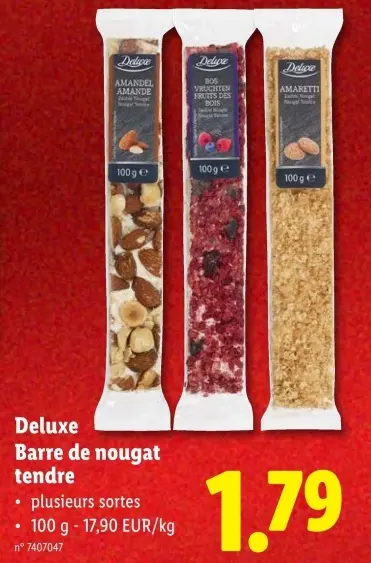 Offre: Deluxe Barre de nougat tendre