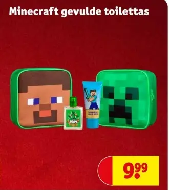 Aanbieding: Minecraft gevulde toilettas