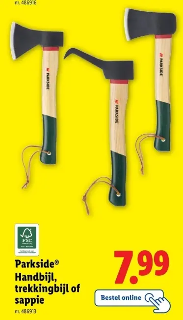 Aanbieding: Handbijl, trekkingbijl of sappie
