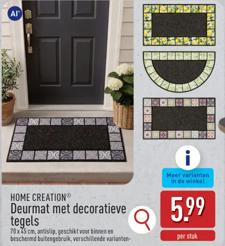 Promotie: Deurmat met decoratieve tegels