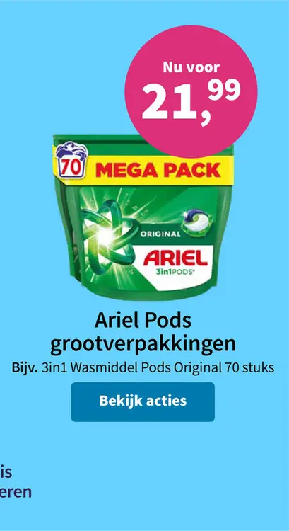 Promotie: Ariel Pods grootverpakkingen