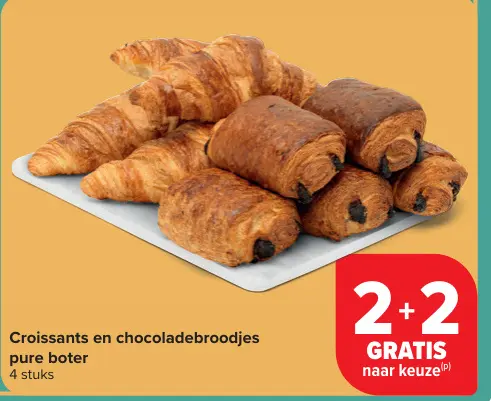 Promotie: Croissants en chocoladebroodjes