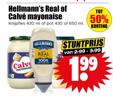 Aanbieding: Real of Calvé mayonaise