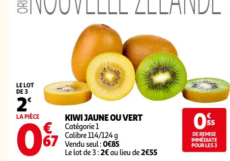 Offre: Kiwi jaune ou vert