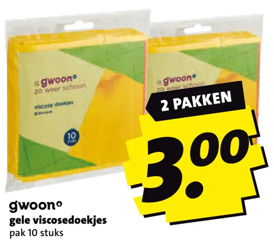 Aanbieding: Gele viscosedoekjes