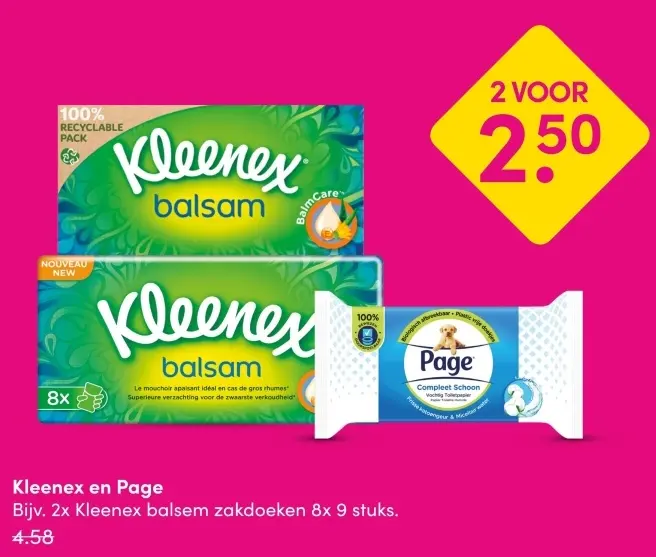 Aanbieding: Kleenex en Page