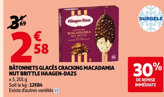 Offre: Bâtonnets glacés cracking macadamia nut britt