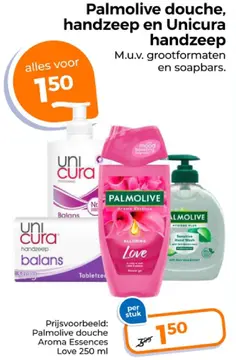 Aanbieding: Palmolive douche, handzeep en Unicura handzeep