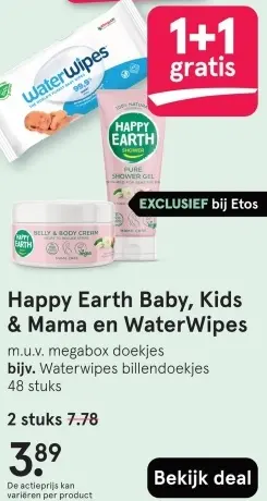 Aanbieding: Happy Earth Baby, Kids & Mama en WaterWipes