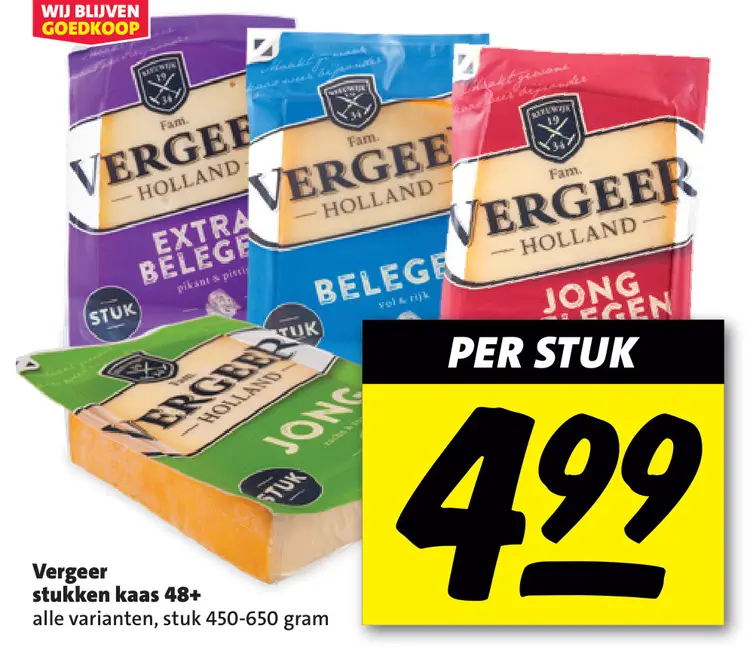 Aanbieding: Vergeer stukken kaas 48+