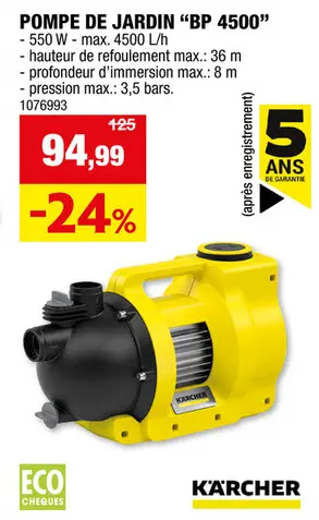 Offre: Kà¤rcher BP 4.500 Garden pompe d'arrosage 550W