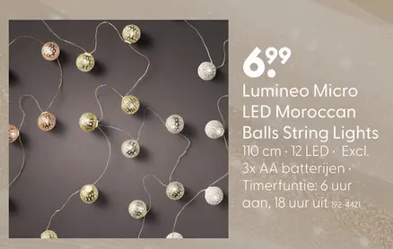 Aanbieding: Micro LED Moroccan Balls String Lights