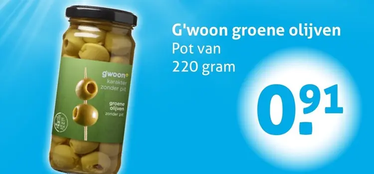 Aanbieding: groene olijven